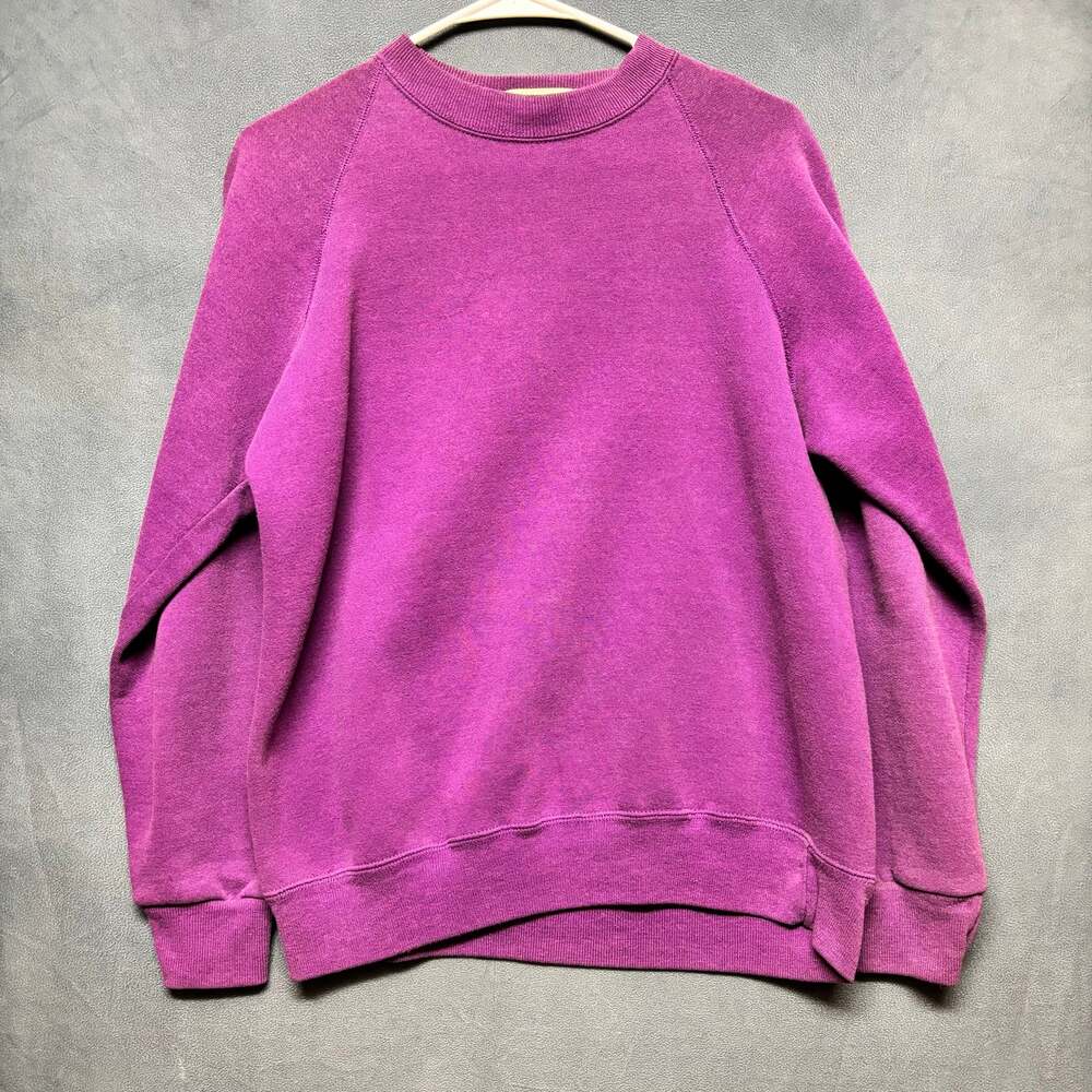 Vintage Cheetah by Mervyns Sweatshirt Womens L Purple USA Made 90s Crewneck